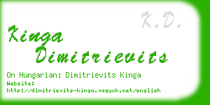 kinga dimitrievits business card